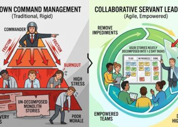 Top-Down Command Management and Collaborative Servant Leadership in Agile